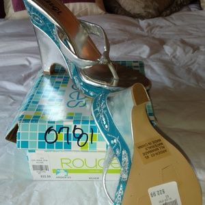 Rouge "Arden" Silver/Turquoise Sandals